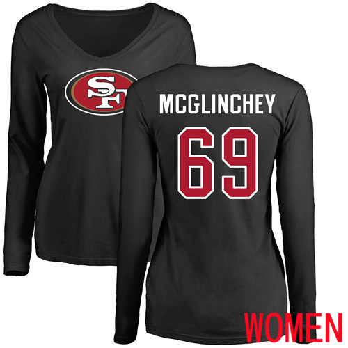 San Francisco 49ers Black Women Mike McGlinchey Name and Number Logo #69 Long